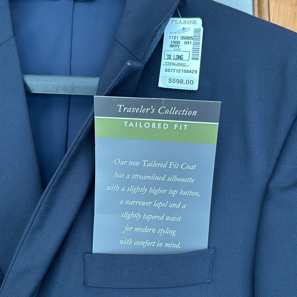 Jos. A. Bank Navy Sport Coat *Tailored Fit - Picture 4 of 5